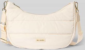 Hey Marly Halfmoon Bag mit Label-Detail Modell Lifetime Buddy M in Ecru, Gr&ouml;&szlig;e 1