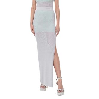 Patrizia Pepe Gonna Lunga Lavorata a Maglia - - Skirts - Donna - Grigio - L