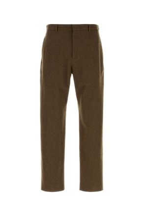 Jil Sander Brown Flat Front Pants
