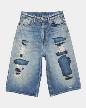 Acne Studios Men & apos;s Judda Distressed Denim Shorts