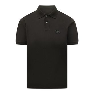 Emporio Armani Polo shirt van katoen-elastaan jersey - Heren - Polos - Zwart - S - Katoen - Tops