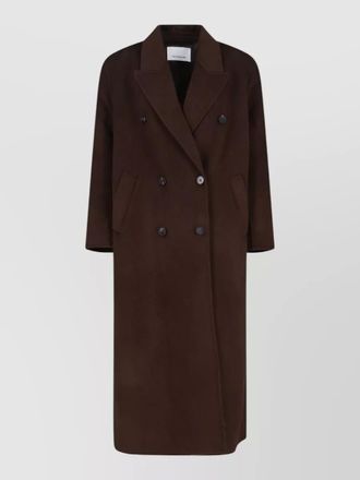 Frankie Shop longline coat buttoned cuffs notched lapels