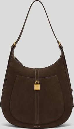 DeMellier The Siena Hobo in Mocha Suede & Mocha Small Grain Leather Shoulder bag