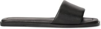 Kazar Zwarte muiltjes met slip-on op een platte zool - Dames - Sandalen - Zwart - 39 EU - Leer - Schoenen