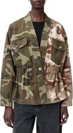 AllSaints Amelia Camo Jacket in Camo Green at Nordstrom, Size 6 Us