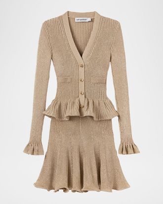 Self Portrait Lurex Peplum Mini Dress