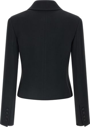 Ermanno Scervino Double-Breasted Viscose Blazer - Black