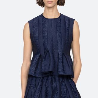 Sea New York Fayetta Embossed Tank Top In Navy