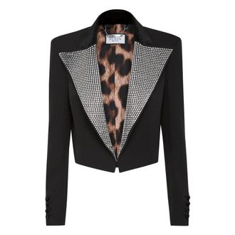 Philipp Plein Dames, Jassen, Zwart, Maat: M Leer