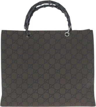 Gucci Pre-owned Tote Bags, female, Brown, Size: ONE SIZE Pre-owned GG Nylon Tote Bag