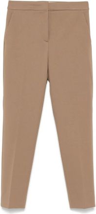 Max Mara Pegno Cropped Broek - Dames - Vrijetijds broeken - Bruin - XL - Wol - Broeken