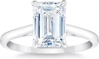 Pompeii3 2Ct 14k White Gold Emerald Cut Solitaire Lab Grown Diamond Engagement Ring Size: 7