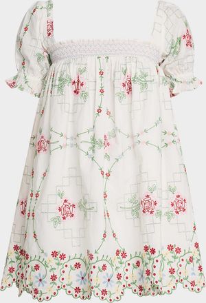 Damson Madder Lulu Rose Embroidered Mini Dress