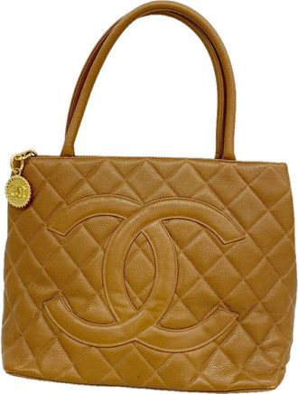 Chanel Brown Grained Calfskin Tote Bag (Pre-Owned)