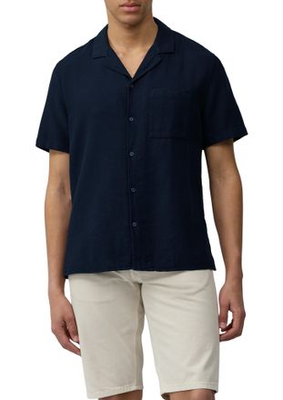 s.Oliver Kurzarmhemd S.OLIVER, Herren, Gr. XXL, N-Gr, blau (blau grau), Obermaterial: 100% Baumwolle, unifarben, oversize taillenbedeckt, gerader Abschluss, He