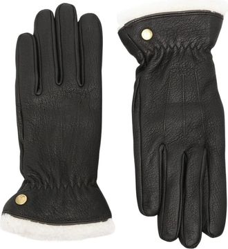Barbour Guantes de Piel Bainford - Accessories - Mujer - Negro - L