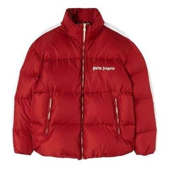 Palm Angels FW22 Classic Track Down Jacket Red White PMED019F22FAB0012501
