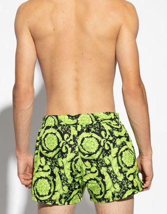 Versace Barocco Print Swim Shorts - Green