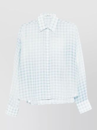 Ermanno Scervino checked collared long sleeve lightweight top