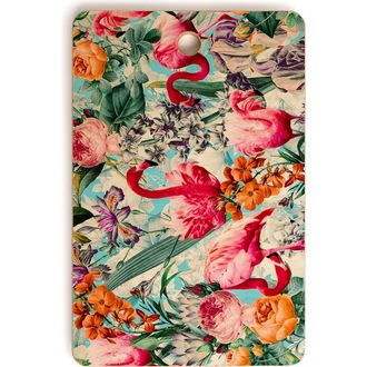 Deny Designs Burcu Korkmazyurek Vintage Garden X Rectangle Cutting Board in Multi Flamingo at Nordstrom Rack