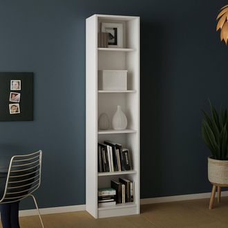 Dmora Dmora Biblioth&egrave;que &Agrave; Cinq Compartiments, Couleur Blanche, 40 X 203 X 26 Cm
