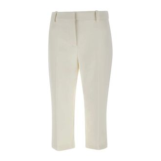 Elisabetta Franchi Cropped Trousers, female, White, Size: M Cropped Trousers