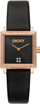 DKNY Milanese Square Watch, 24mm x 31mm in Black/rose Gold at Nordstrom