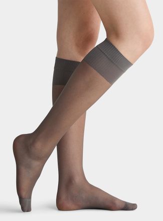 Filodoro Womens Ribbed band knee-highs 2-pack