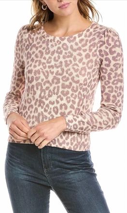 LoveShackFancy Margarita Leopard Animal Print Long Sleeve Sweater In Taupe Skies