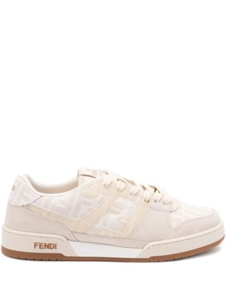 Fendi Ff Jacquard And Suede Match Sneakers Shoes