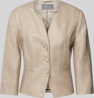 White Label Blazer mit Leistentaschen in Sand, Größe 44