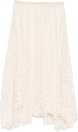 Fabiana Filippi Lace Asymmetric-hem Midi Skirt