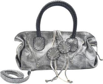 Carlos Falchi Mini Satchel Leather Bag in Roman Chrome at Nordstrom
