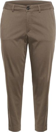 Kaffe Curve Bruine Cropped Chino Broek - Dames - Chinos - Bruin - 2XL - Katoen - Broeken