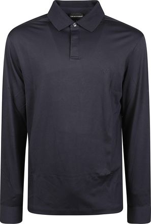 Emporio Armani Long-Sleeve Modal-Silk Blend Polo Shirt