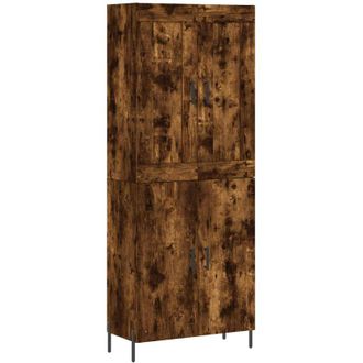 vidaXL Vidaxl - Aparador Alto Madera Contrachapada Roble Ahumado 69,5x34x180 Cm