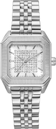 DKNY Signature Shape Tank Bracelet Watch, 27mm x 34mm in White/silver at Nordstrom