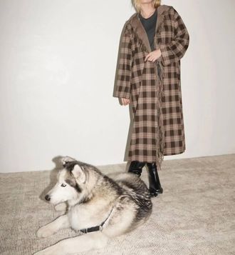 LnA Dutton Blanket Coat In Brown Plaid