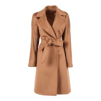 Max Mara Belted Coats, female, Brown, Size: M Dravenna Coat
