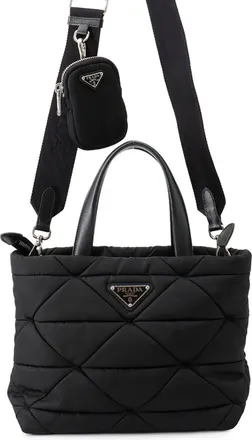 Prada Black Nylon Handbag Tote Bag (Pre-Owned)