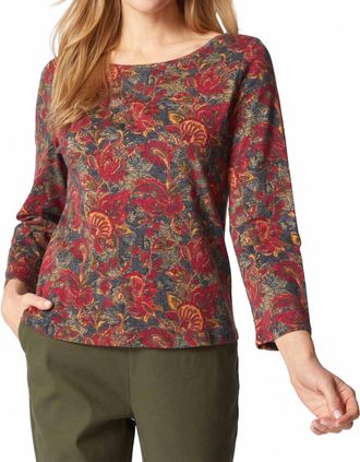 Habitat Cozy Rib Paisley Everyday Tee In Wine