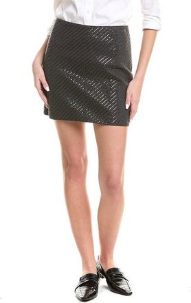 Brunello Cucinelli Anthracite Quilted Mini Skirt, Size Medium