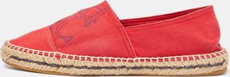 Carolina Herrera Red Canvas Espadrille Flats