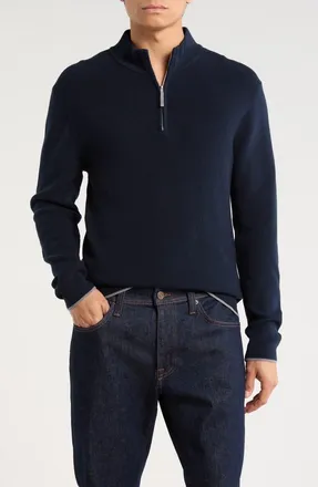 Jack Victor Christopher Quarter Zip Sweater in Navy at Nordstrom Rack, Size Xx-Large