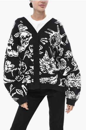 Off-white Cotton-Blend Jacquard Oversized Cardigan TATTOO size 38
