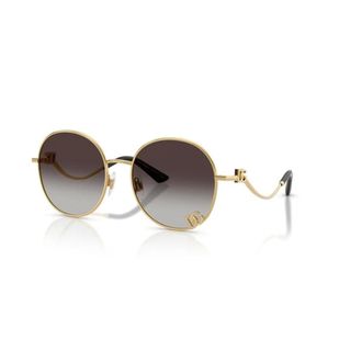 Dolce & Gabbana Sunglasses, female, Yellow, Size: 56 MM Round Metal Sunglasses