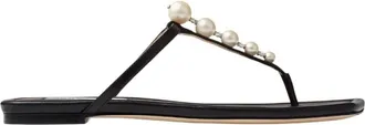 Jimmy Choo London Alaina Embellished Faux Pearl Sandals, Brand Size 35 ( US Size 5 )