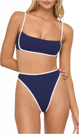 L*Space Hazel Bikini Top In Navy/cream