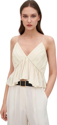 LilySilk Pleated Silk Camisole for Women V-Neck Sleeveless Vest Top(Lily White,XS)