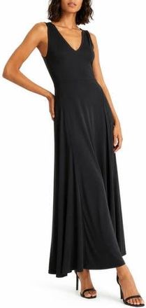 By Design Geneva V-Neck Sleeveless Maxi Dress in Black at Nordstrom Rack, Size X-Small